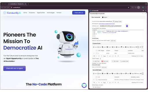 AI VectorDB  from Chrome web store to be run with OffiDocs Chromium online