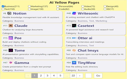 AI Yellow Pages  from Chrome web store to be run with OffiDocs Chromium online