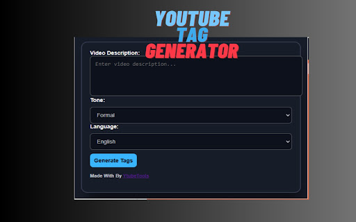 AI YouTube Tag Generator  from Chrome web store to be run with OffiDocs Chromium online