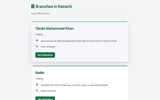 Akhuwat Branch Finder  from Chrome web store to be run with OffiDocs Chromium online