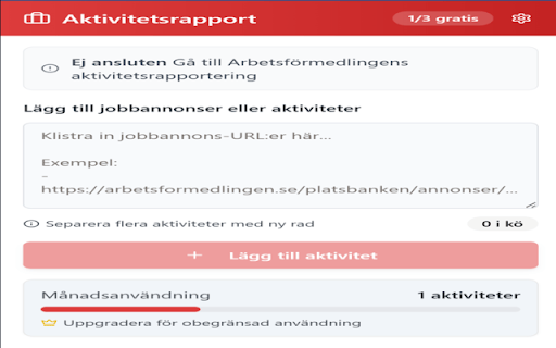 Aktivitetsrapport Assistent  from Chrome web store to be run with OffiDocs Chromium online