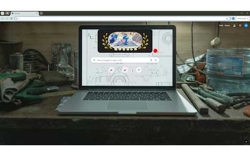 A Laptop on a Work Table  from Chrome web store to be run with OffiDocs Chromium online