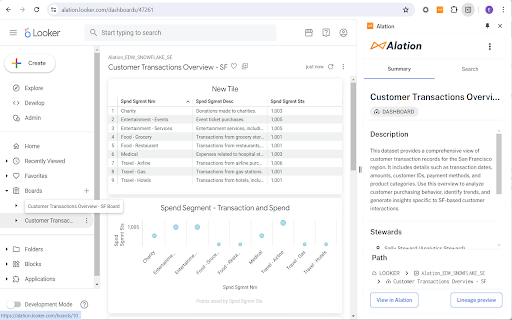 Alation  from Chrome web store to be run with OffiDocs Chromium online