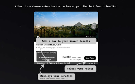 Albert Improves Marriott Hotel Search  from Chrome web store to be run with OffiDocs Chromium online