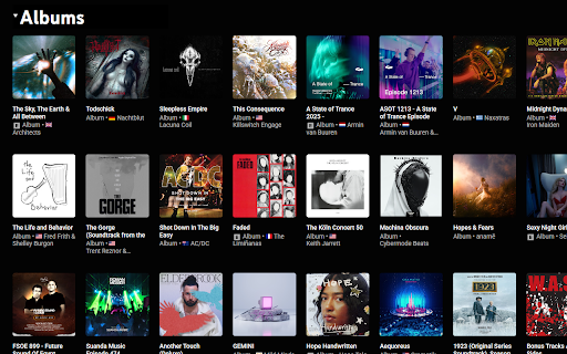 Albums filter for Youtube Music  from Chrome web store to be run with OffiDocs Chromium online