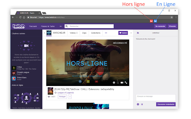 Alerte Live |W4RCHEUR  from Chrome web store to be run with OffiDocs Chromium online