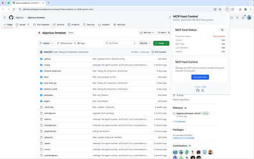Algonius Browser MCP  from Chrome web store to be run with OffiDocs Chromium online