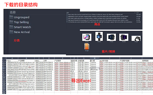 Alibaba 阿里巴巴国际站商品图片/视频下载/店铺图片/视频下载  from Chrome web store to be run with OffiDocs Chromium online