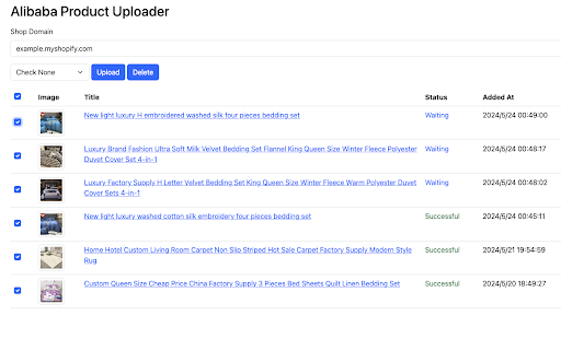Alibaba Product Uploader  from Chrome web store to be run with OffiDocs Chromium online