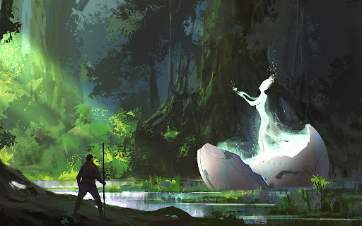 Alien Forest Illustration  from Chrome web store to be run with OffiDocs Chromium online