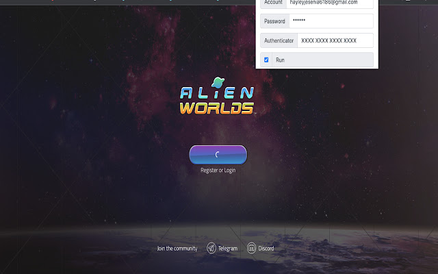 AlienworldBot  from Chrome web store to be run with OffiDocs Chromium online