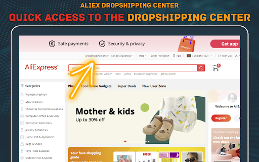 AliEx Dropshipping Center | Quick Access  from Chrome web store to be run with OffiDocs Chromium online