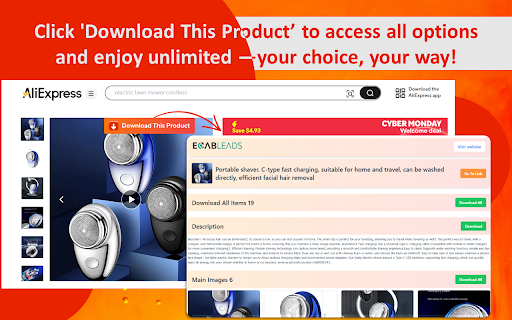 AliExpress Images  Videos Downloader ECabLeads  from Chrome web store to be run with OffiDocs Chromium online