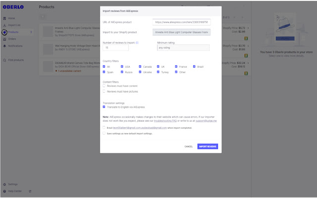 AliExpress Review Importer  from Chrome web store to be run with OffiDocs Chromium online