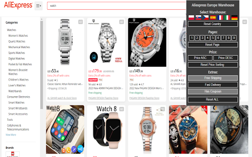 Aliexpress Sort By Europe  from Chrome web store to be run with OffiDocs Chromium online
