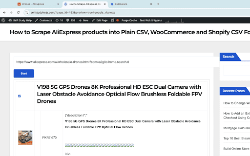AliExpress URL Extractor for WooCommerce  from Chrome web store to be run with OffiDocs Chromium online
