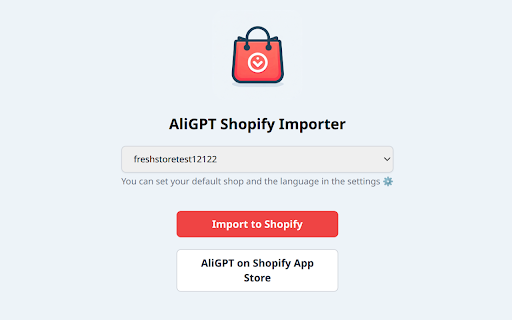 AliGPT Shopify Importer  from Chrome web store to be run with OffiDocs Chromium online