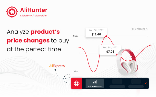 Ali Hunter AliExpress Product Tracker  from Chrome web store to be run with OffiDocs Chromium online