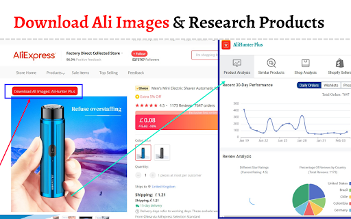 AliHunter Plus AliExpress Research Tool  from Chrome web store to be run with OffiDocs Chromium online