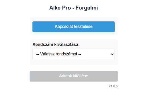Alke Pro Forgalmi  from Chrome web store to be run with OffiDocs Chromium online