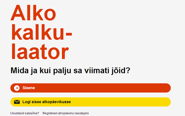 Alkokalkulaator  from Chrome web store to be run with OffiDocs Chromium online