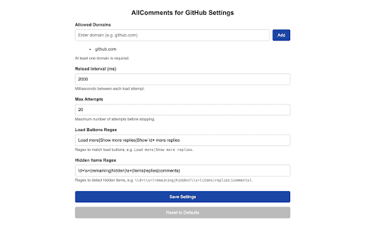 AllComments for GitHub  from Chrome web store to be run with OffiDocs Chromium online