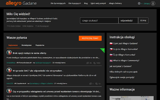 Allegro Gadane Dark Mode  from Chrome web store to be run with OffiDocs Chromium online