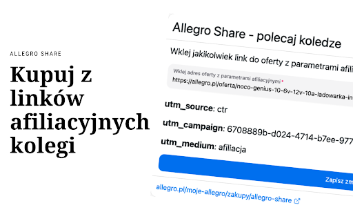 Allegro Share polecaj koledze  from Chrome web store to be run with OffiDocs Chromium online