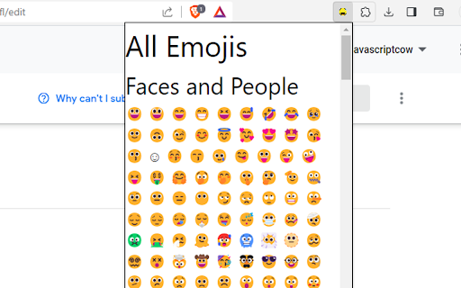 All Emojis  from Chrome web store to be run with OffiDocs Chromium online