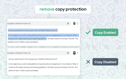 Allow Copy Select  Enable Right Click  from Chrome web store to be run with OffiDocs Chromium online