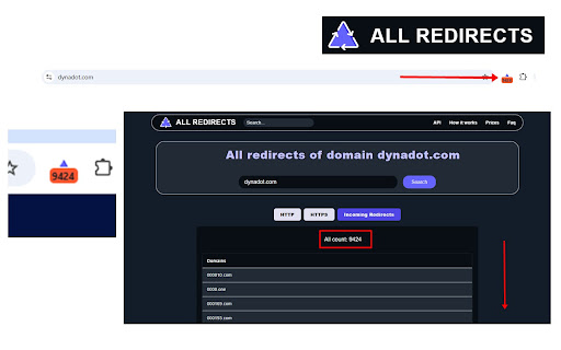 All Redirect Counter  from Chrome web store to be run with OffiDocs Chromium online