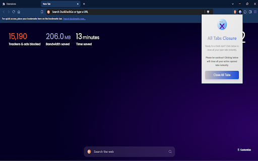 All Tabs Closure Lite  from Chrome web store to be run with OffiDocs Chromium online