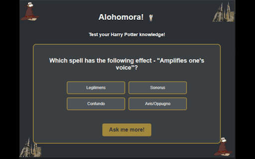 Alohomora Harry Potter  from Chrome web store to be run with OffiDocs Chromium online
