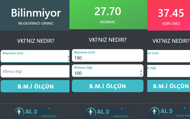 Aloobezite BMİ Hesapla  from Chrome web store to be run with OffiDocs Chromium online