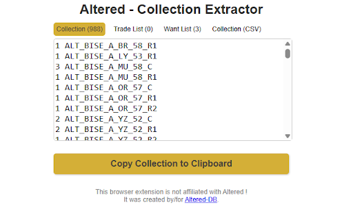 Altered Collection Extractor  from Chrome web store to be run with OffiDocs Chromium online