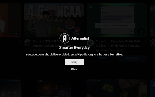 Alternalist  from Chrome web store to be run with OffiDocs Chromium online
