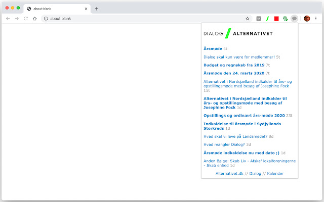 Alternativet Dialog  from Chrome web store to be run with OffiDocs Chromium online