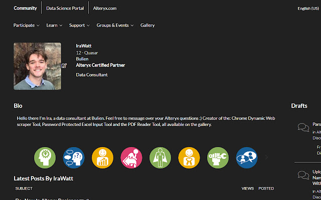 Alteryx Community Dark Mode  from Chrome web store to be run with OffiDocs Chromium online