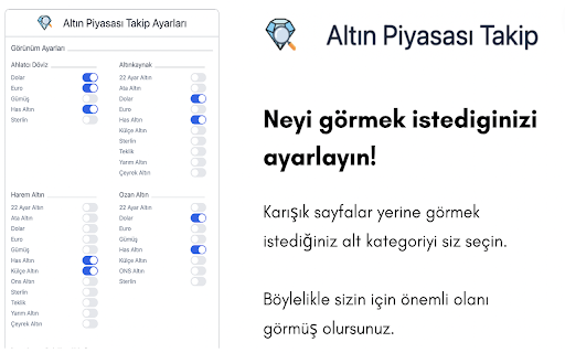 Altın Piyasası Takip  from Chrome web store to be run with OffiDocs Chromium online