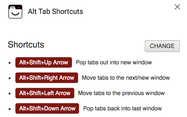 Alt Tab Shortcuts  from Chrome web store to be run with OffiDocs Chromium online