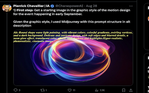 Alt Text Displayer  from Chrome web store to be run with OffiDocs Chromium online