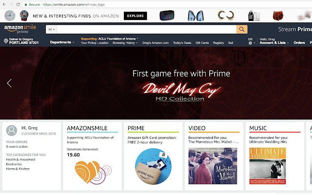 Always Shop on Amazon Smile  from Chrome web store to be run with OffiDocs Chromium online