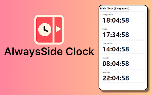 AlwaysSide Clock  from Chrome web store to be run with OffiDocs Chromium online