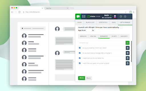 Amaldate Мультиаккаунт чаты/письма  from Chrome web store to be run with OffiDocs Chromium online