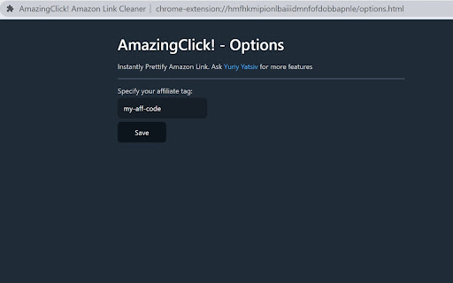 AmazingClick! Amazon Link Cleaner  from Chrome web store to be run with OffiDocs Chromium online