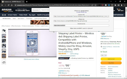Amazon Affiliate Link Generator  from Chrome web store to be run with OffiDocs Chromium online