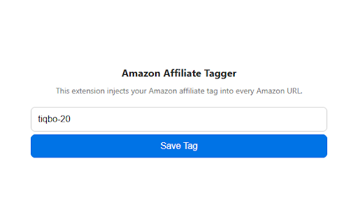 Amazon Affiliate Tagger  from Chrome web store to be run with OffiDocs Chromium online
