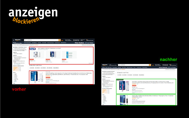 Amazon Anzeigen blockieren  from Chrome web store to be run with OffiDocs Chromium online