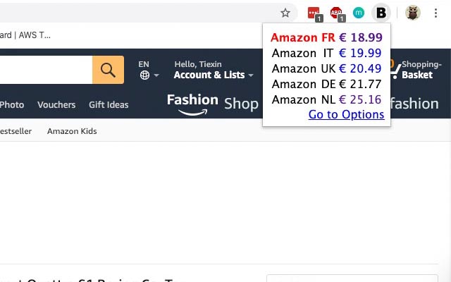 Amazon Best Price Europe  from Chrome web store to be run with OffiDocs Chromium online