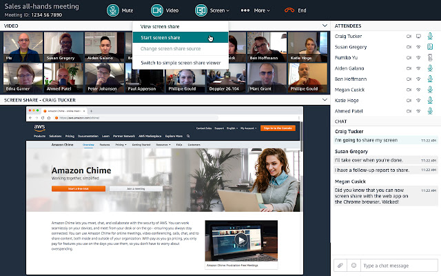 Amazon Chime Screen Share  from Chrome web store to be run with OffiDocs Chromium online